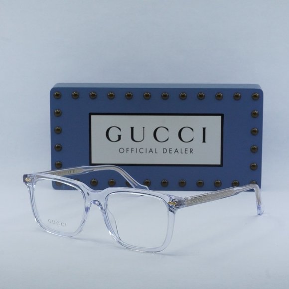 FINAL PRICE NEW GUCCI GG0737O 017 CRYSTAL GOLD EYEGLASSES - Picture 1 of 10